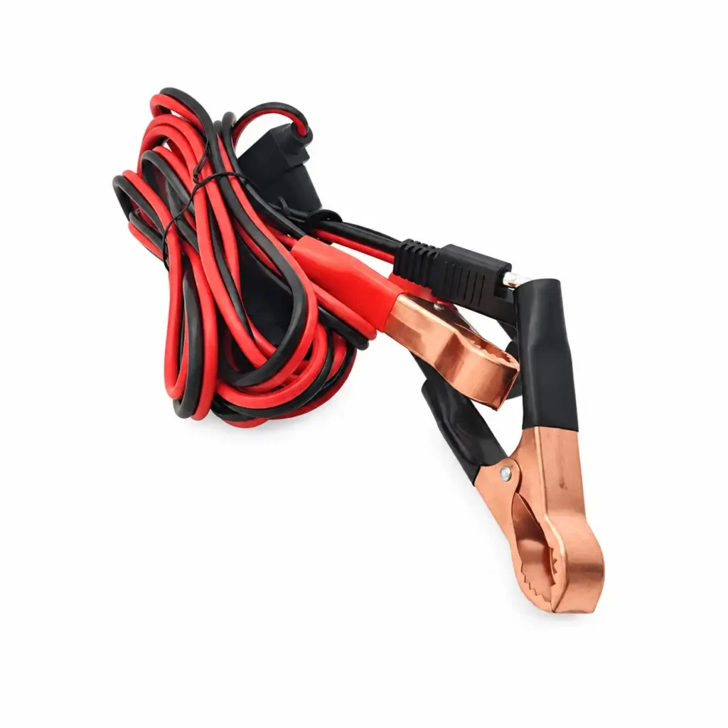 12V battery power cable with alligator clamps and cigarette socket