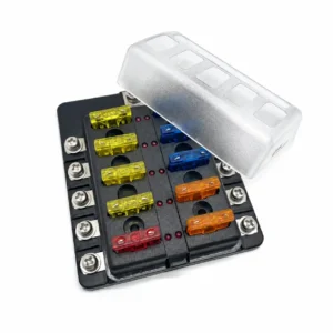 10 circuit blade fuse block for ATO/ATC fuses with clear protective cover