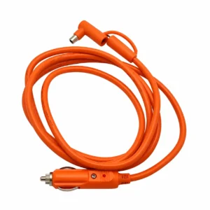 DC power cable with cigarette lighter plug and right angle connector