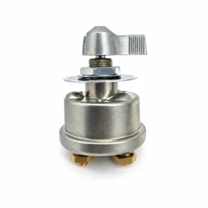 Heavy Duty Battery Disconnect Switch with metal housing and rotary handle
