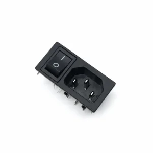 IEC C14 power inlet with rocker switch for panel mount application