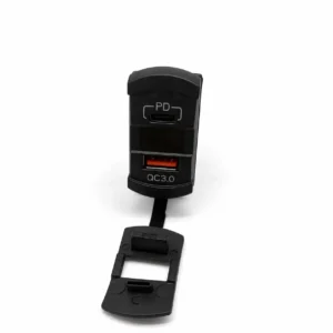 Panel mount USB charger with PD and QC3.0 ports