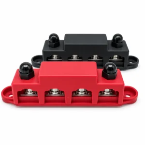 4 Pole Battery Bus Bar with covered four terminal structure for power distribution