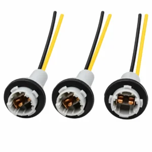 Automotive bulb socket with wire for vehicle lighting