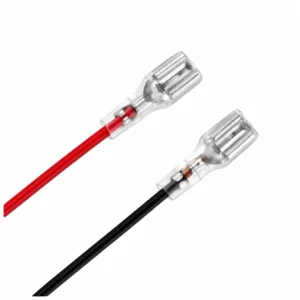 Spade terminal wire with insulated crimp connector