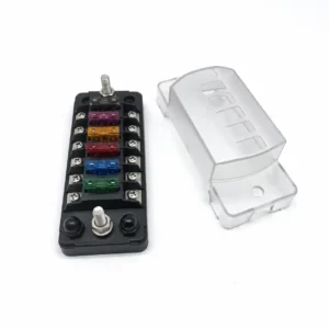 6 circuit blade fuse block with ATO/ATC fuses and integrated negative bus