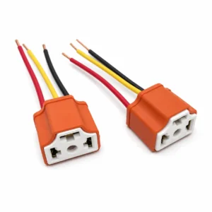 H4 wiring harness with 3 pin automotive connector
