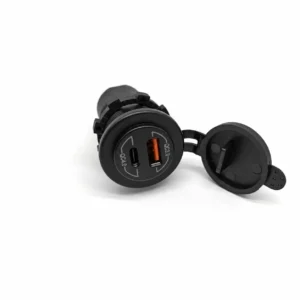 USB C charger socket with QC fast charging port and protective cover