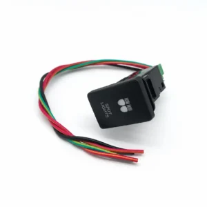 LED rocker switch with wire harness for automotive lighting control