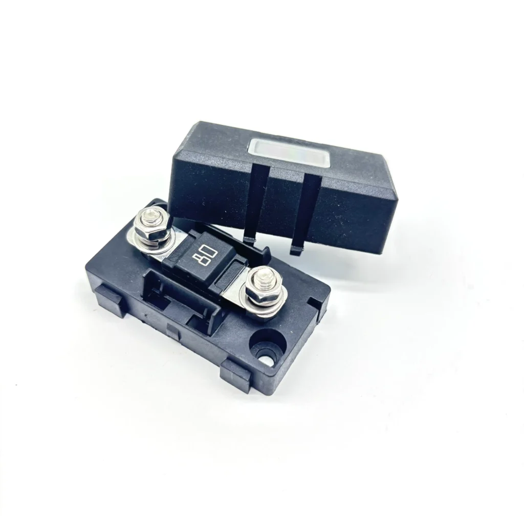 MEGA fuse holder with viewing window and M8 bolt-down connections