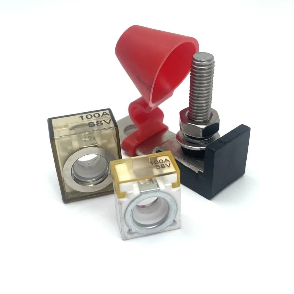 Single MRBF fuse holder with M8 stud and protective cover