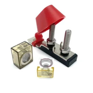 Dual MRBF fuse holder with two M8 studs and protective cover
