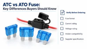 ATC vs ATO fuse comparison for standard automotive blade fuse sourcing
