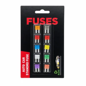 micro blade fuse card packaging with multiple fuse specifications