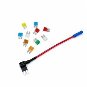 Micro2 fuse tap with red wire and blue terminal