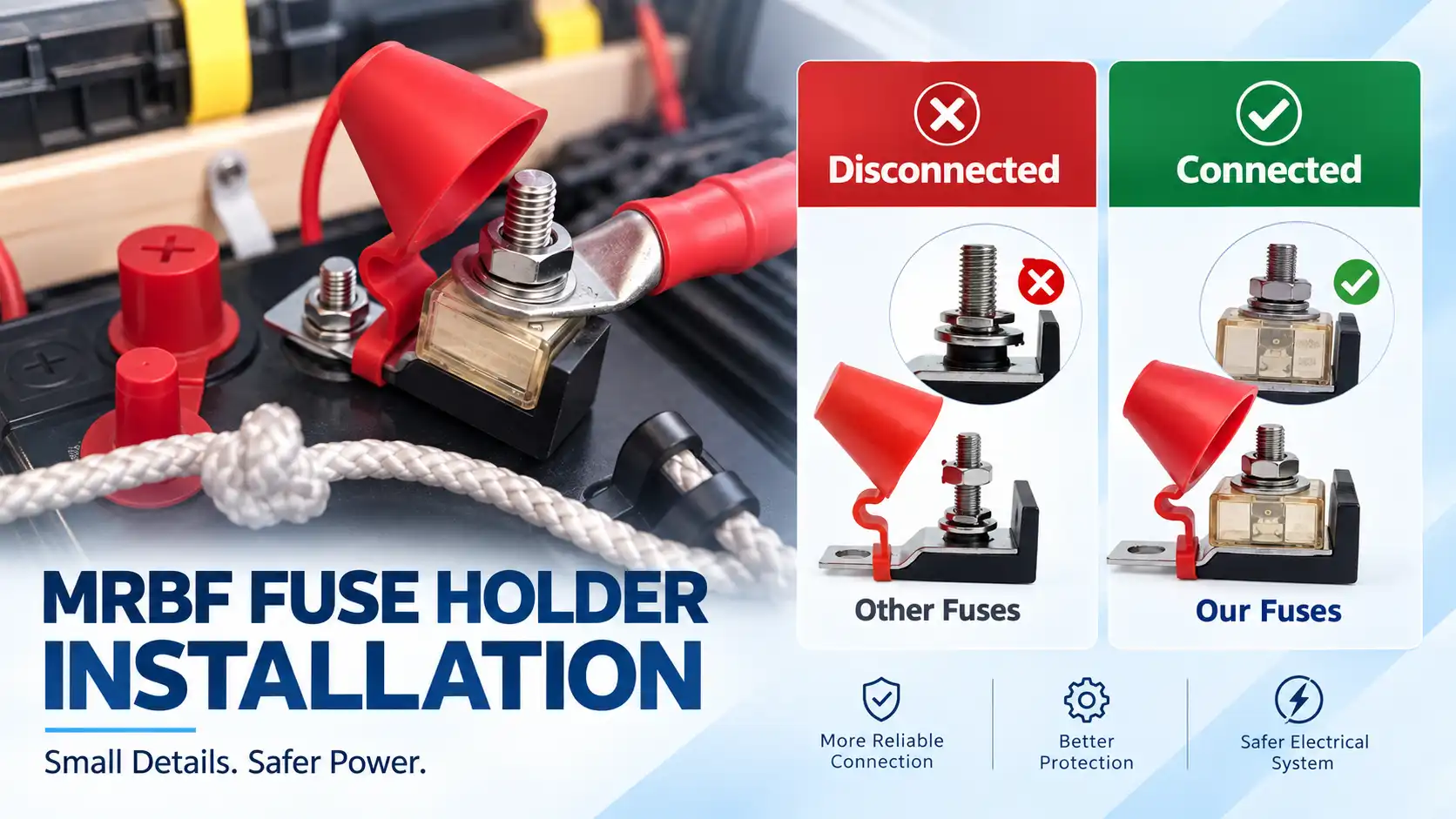MRBF fuse holder installation checklist for battery circuit protection
