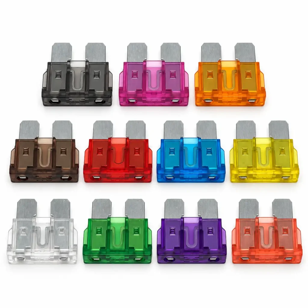 standard blade fuse plastic body and terminal detail